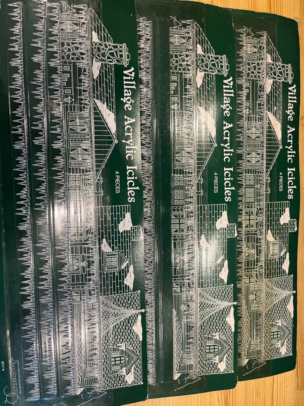 Village Acrylic Icicles Holiday Decor - Clear Acrylic